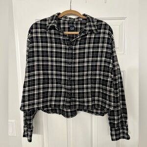 GAP Cropped Flannel Shirt